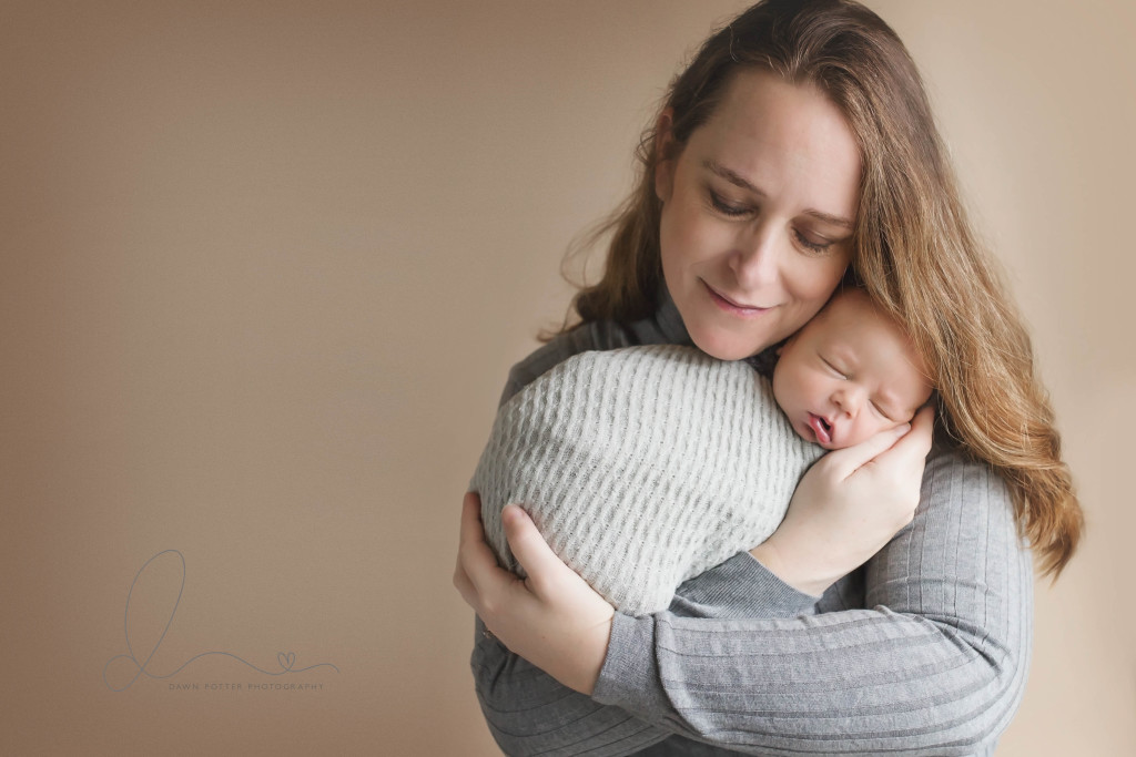 newborn baby boy | baby boy wrapped with mom | issaquah baby photographer
