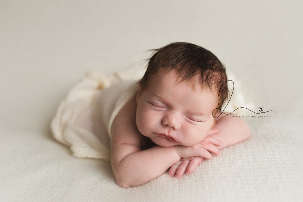 enumclaw newborn photographer | head on hands pose
