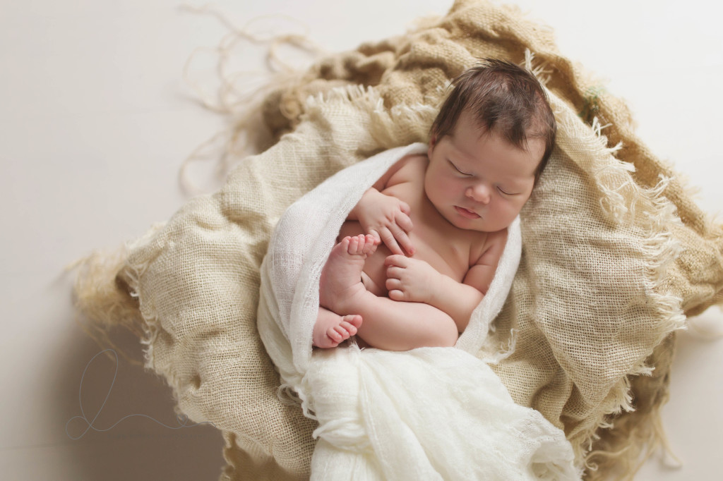 sweet baby girl | baby in basket | Seattle newborn photography