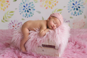 crate | sleepy baby girl | issaquah belleuve newborn baby photography