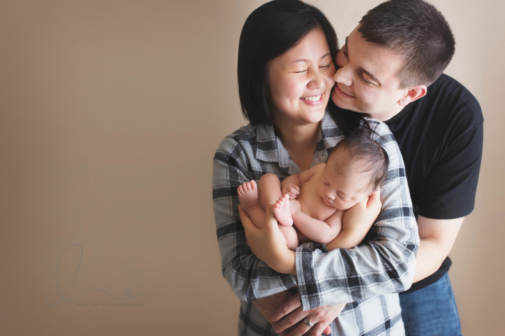 baby with mom and dad | three week old | bellevue newborn photographer