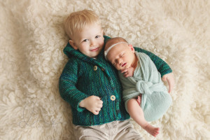 baby sister with big brother | Seattle newborn photography