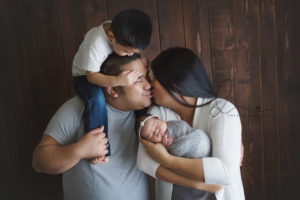 Bellevue newborn session | baby girl with family
