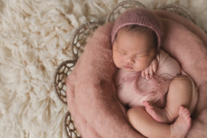 Bellevue newborn session | baby girl in basket