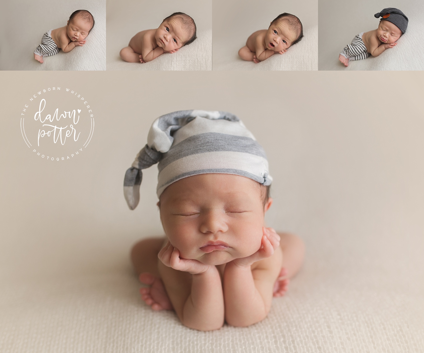 Issaquah newborn baby boy in froggy pose. Newborn baby with eyes open
